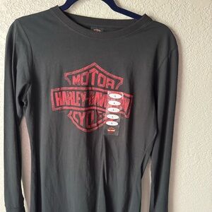 Harley-Davidson Black long sleeve tee Ohio L bikercore casual